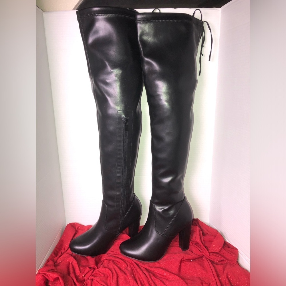 TOP Moda Black Over-the-Knee Boots - Picture 8 of 15